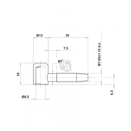 Петля штыревая Otlav 030 d13 (CF030130O006-CG030130O004) латунь