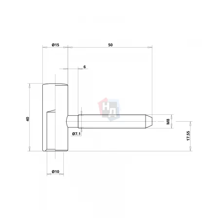 Петля штыревая Otlav 100 d15 (CF100150O004-CG100150O013) латунь