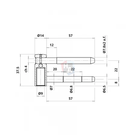 Петля штыревая Otlav Exata 3D 495 d14 (CF495140H537-CG495140H525) бихромат