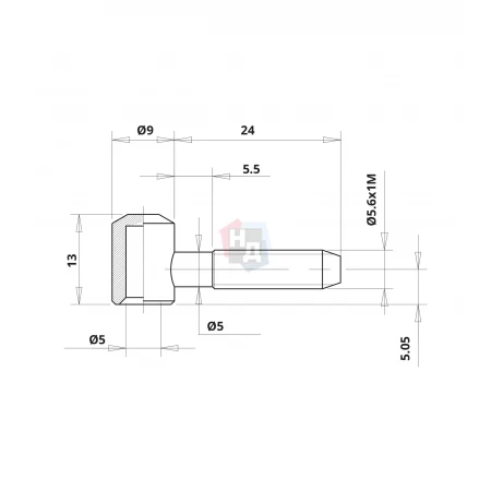 Петля штыревая Otlav 530 d09 (CF530090O004-CG530090O006) латунь