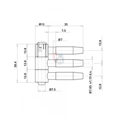 Петля штыревая Otlav 300 d13 (CI300130H110) тройная бихромат