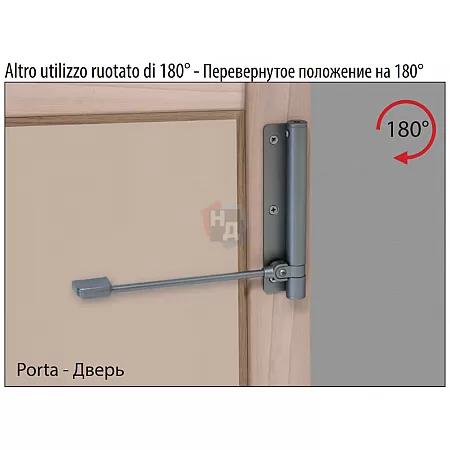 Доводчик калиточный Aldeghi Luigi 114ZN170S левый ZN черный цинк EN3 (60кг)
