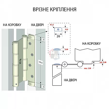 Петля барная Aldeghi Luigi 87AC125-40 125 мм AC хром
