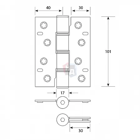 Петля с пружиной Aldeghi Luigi 88NO403 101*40 мм NO черный