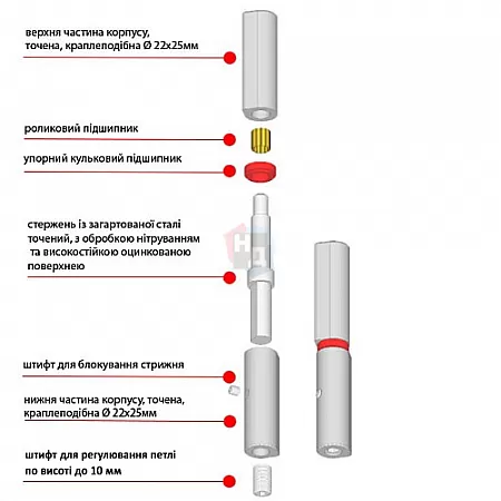 Петля приварная с регулировкой Aldeghi Luigi 1250AL150-2C 150 мм