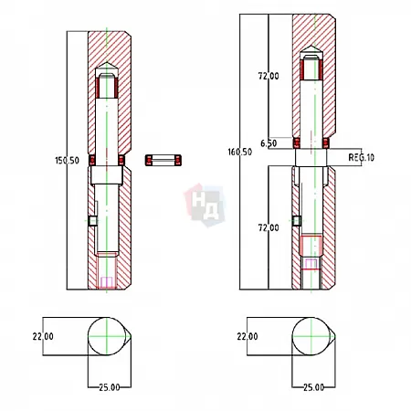 Петля приварная с регулировкой Aldeghi Luigi 1250AL150-2C 150 мм