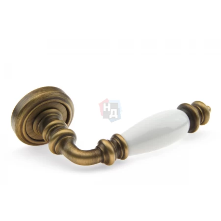 Дверная ручка Fadex Siena Ceramic V B02 бронза матовая / белая керамика