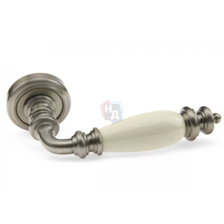 Дверная ручка Fadex Siena Ceramic V N02 никель матовый / бежевая керамика