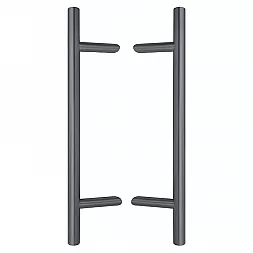 Дверная ручка скоба ABARO Bali 45° L:600 X:400 D:32mm SS 304 антрацит RAL 7016 (комплект)
