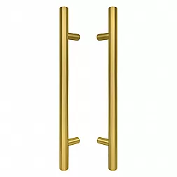 Дверная ручка скоба ABARO Bali 90° L:600 X:400 D:32mm SS 304 золото PVD (комплект)