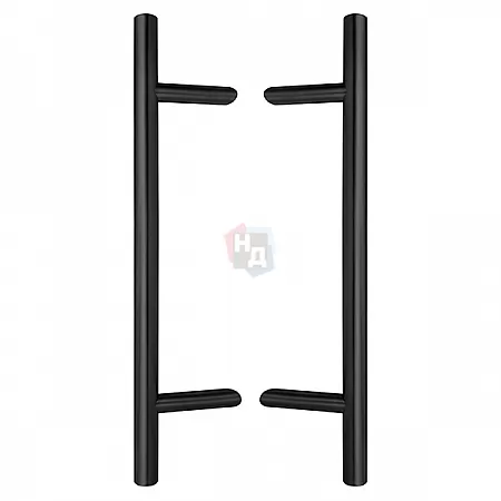 Дверная ручка скоба ABARO Bali 45° L: 1000 X: 800 D: 32mm SS 304 черный RAL 9005 (комплект)