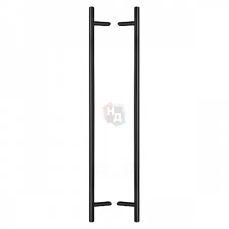 Дверная ручка скоба ABARO Bali 45° L:1200 X:1000 D:32mm SS 304 черный RAL 9005 (комплект)