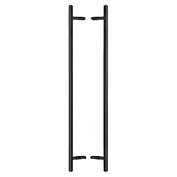 Дверная ручка скоба ABARO Bali 45° L:1500 X:1300 D:32 мм SS 304 черный RAL 9005 (комплект)