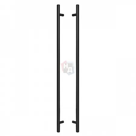 Дверная ручка скоба ABARO Bali 90° L:1500 X:1300 D:32mm SS 304 черный RAL 9005 (комплект)
