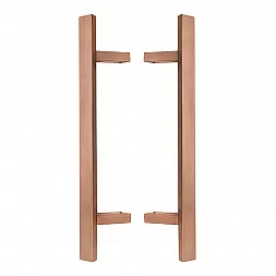 Дверная ручка скоба ABARO Sydney 45° L:600 X:400 W:40*20mm SS 304 медь PVD (комплект)