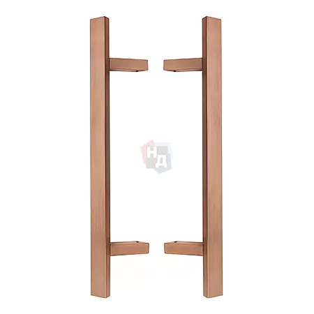 Дверная ручка скоба ABARO Sydney 45° L:600 X:400 W:40*20mm SS 304 медь PVD (комплект)