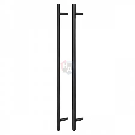Дверная ручка скоба ABARO Bali 45° L:1500 X:1300 D:32 мм SS 304 черный RAL 9005 (комплект)