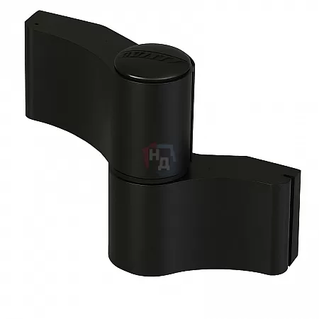 Петля дверная накладная 2-створчатая симетричная WALA WX H:92 W:118 RAL 9005 черный (160кг)