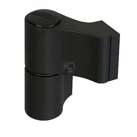Петля дверная накладная 2-створчатая угловая WALA WX H:92 W:74.5 RAL 9005 черный (160кг)