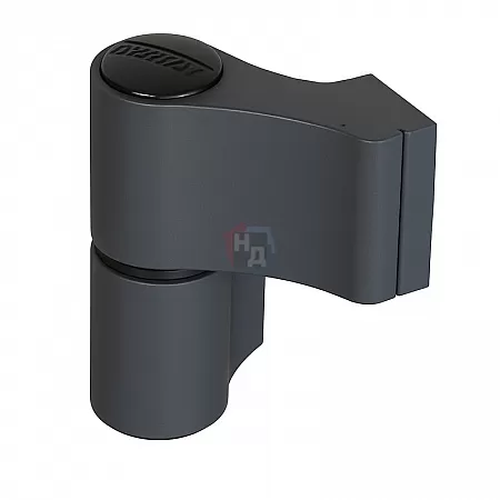 Петля дверная накладная 2-створчатая угловая WALA WX H:92 W:74.5 RAL 7021 серый (160кг)