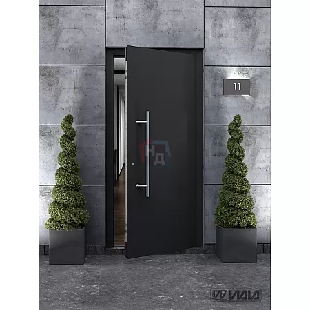 Дверная ручка скоба WALA P45 45° L:400 X:200 D:30 SS сталь нержавеющая (половинка)