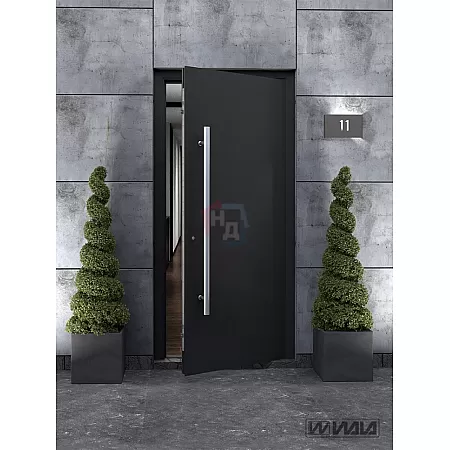 Дверная ручка скоба WALA P10 90° L:1400 X:1200 D:40 SS сталь нержавеющая (половинка для стеклянных дверей)