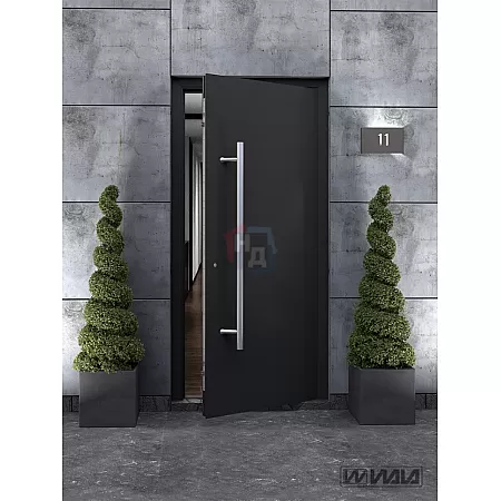 Дверная ручка скоба WALA P45 45° L:1400 X:1200 D:40 SS сталь нержавеющая (половинка для стеклянных дверей)