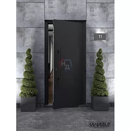 Дверная ручка скоба WALA PA10 90° L:300 X:200 D:30 ALU черный (комплект)