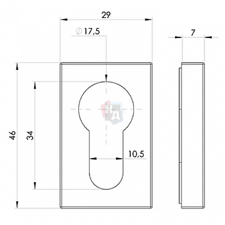 Декоративная накладка PZ WALA клеющаяся прямоугольная (2 шт) черный