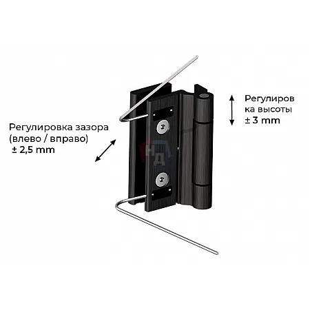 Петля для стеклянных дверей WALA WTA8010441X (94x36.8) черный