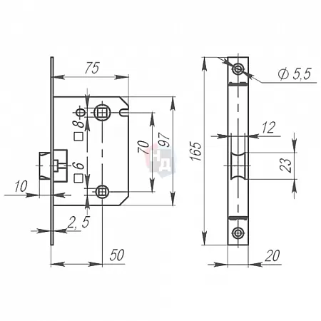Замок межкомнатный WC Armadillo LH721-50BL черный