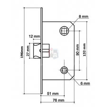 Замок межкомнатный WC Armadillo LH19-50SN никель матовый