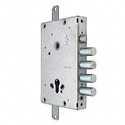 Замок врезной редукторный с блокировкой CISA 56515 Revolution Pro хром матовый (без торцевой планки)