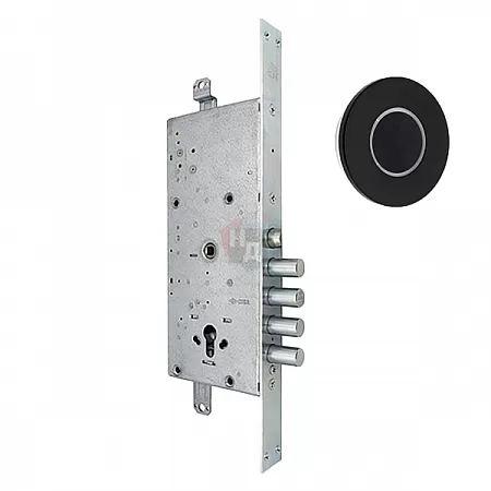 Замок врезной электромоторный CISA DOMO Connexa E6537.28 хром матовый/черный