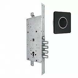 Замок врезной электромоторный CISA DOMO Connexa E6537.28 хром матовый/черный
