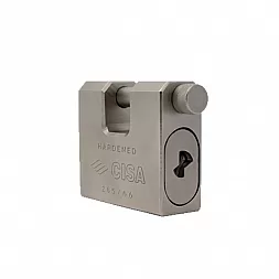 Замок навесной CISA 28550.66 никель матовый (66 мм, 2 ключа)