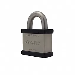 Замок навесной CISA 28050.55 никель матовый,черный (55 мм, 2 ключа)