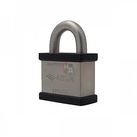 Замок навесной CISA 28050.55 никель матовый,черный (55 мм, 2 ключа)