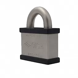 Замок навесной CISA 28050.70 никель матовый,черный (70 мм, 2 ключа)