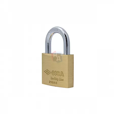 Замок навесной CISA LL POP 21010.40 латунь матовая (40 мм, 2 ключа)
