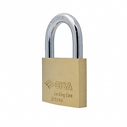 Замок навесной CISA LL POP 21010.60 латунь матовая (60 мм, 2 ключа)