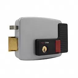 Замок накладной электромеханический CISA 11630.50.4 хром матовый/черный (левый) тип 4