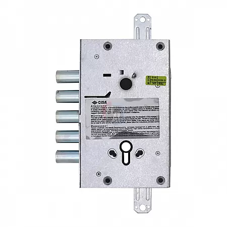 Замок врезной редукторный с блокировкой CISA 56505 Revolution Pro хром матовый (без торцевой планки)