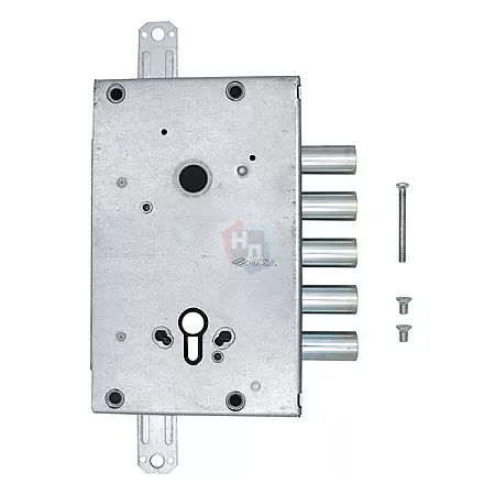 Замок врезной редукторный с блокировкой CISA 56505 Revolution Pro хром матовый (без торцевой планки)