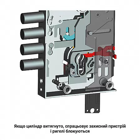 Замок врезной редукторный с блокировкой CISA 56515 Revolution Pro хром матовый (без торцевой планки)
