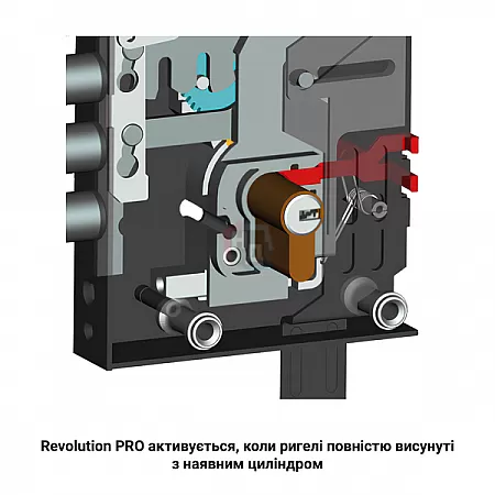 Замок врезнойредукторный с блокировкой  CISA 56535 Revolution Pro хром матовый