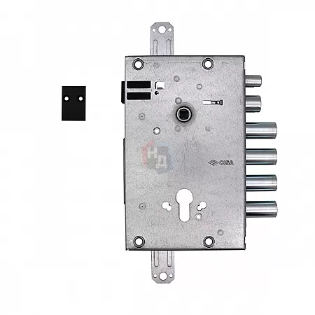Замок врезной электромеханический CISA 15515 хром матовый (без торцевой планки)