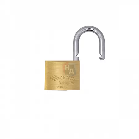 Замок навесной CISA LL POP 21010.50 латунь матовая (50 мм, 2 ключа)