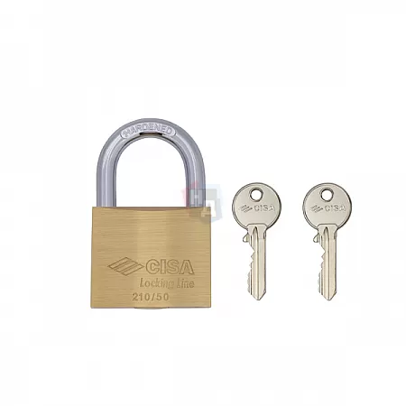 Замок навесной CISA LL POP 21010.50 латунь матовая (50 мм, 2 ключа)