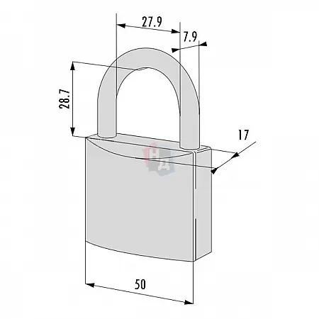 Замок навесной CISA LL POP 21010.50 латунь матовая (50 мм, 2 ключа)